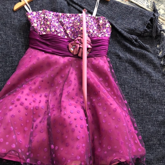 Party dress size 8 magenta w bling - Picture 12 of 16